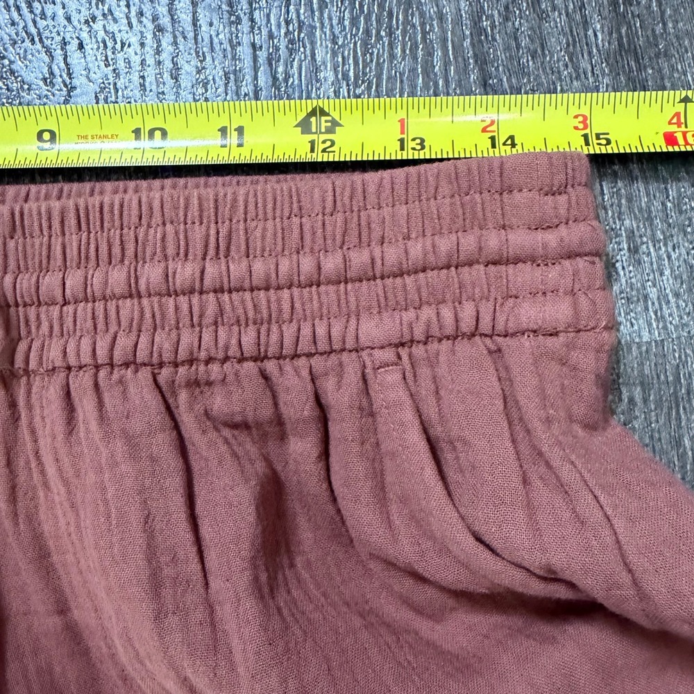 UpWest Wide Leg Pants Women S Terracotta Organic Cotton Gauze Smocked Waist - Picture 3 of 7
